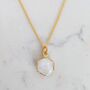 The Hexagon Moonstone Gold Plated Gemstone Necklace, thumbnail 1 of 5