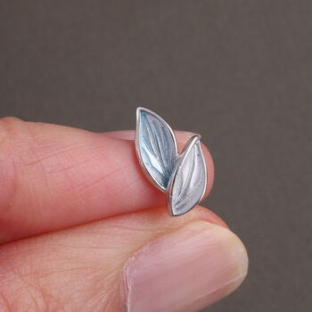 'Bloom And Grow' Sterling Silver Painted Leaf Earrings, 7 of 7