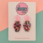 Retro Flower Vase Glitter Earrings *More Colours Available*, thumbnail 1 of 4