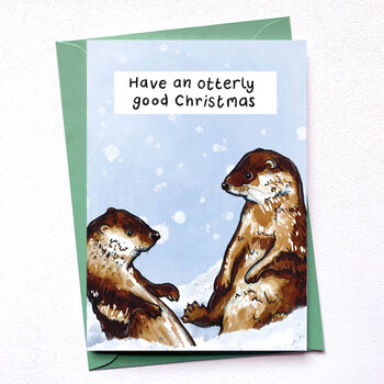 Otterly Good Christmas Otter Pun Card, 5 of 5