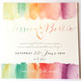 Love Rainbow Watercolour Wedding Invitation, thumbnail 6 of 11
