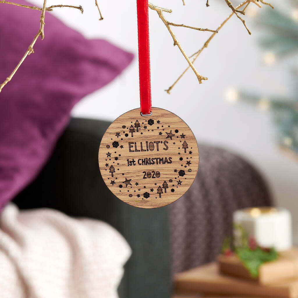 Personalised Baby's First Christmas Decoration By Sunday's Daughter