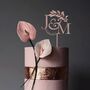 Wooden Wedding Or Engagement Cake Topper With A Date, thumbnail 4 of 5