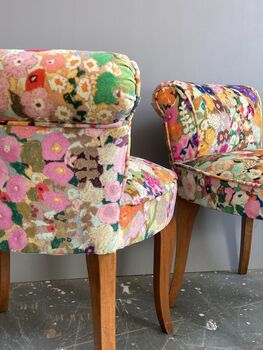 Vintage Vanity Chairs In House Of Hackney Fabric, 5 of 5
