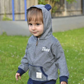Personalised Baby Hoodie, Fox Vest And Joggers Set, 4 of 7