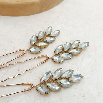 Large Opal Crystal Hair Pins, 5 of 6