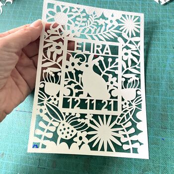 Personalised Baby Paper Cut, 8 of 12