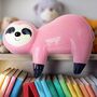 Pink Or Grey Sloth Money Box, thumbnail 5 of 12
