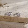 Sterling Silver Pale Pink Cz Flower Huggie Hoops, thumbnail 5 of 12