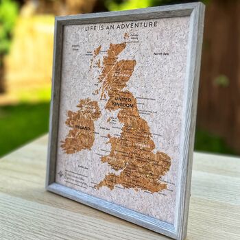 Push Pin UK Ireland Travel Map Birthday Gift, 4 of 9