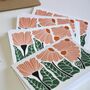 Floral Trio Linocut Notecards Set Of Eight, thumbnail 1 of 7