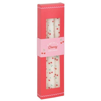 Valentines Cherry Hearts Taper Candles Set Of Three, 4 of 5