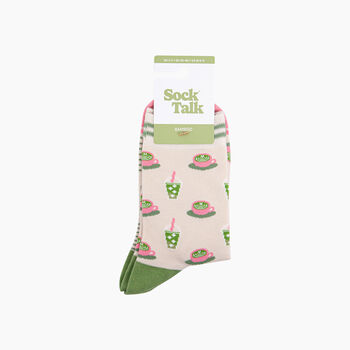 Matcha Tea Bamboo Socks In Cream, 3 of 4