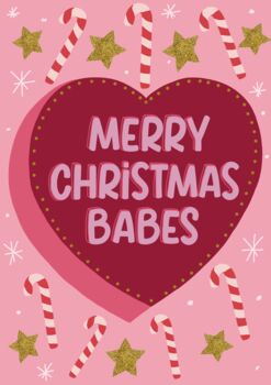 Merry Christmas Babes Christmas Card, 2 of 3