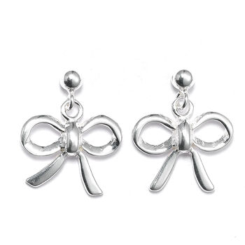 Sterling Silver Bow Earrings, 4 of 7