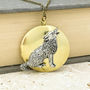 Wolf Locket Necklace Pewter & Brass Pendant, thumbnail 1 of 3