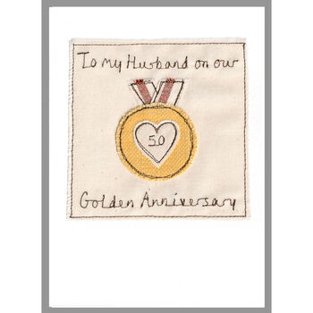 Personalised Gold Medal 50th Anniversary Card, 6 of 11