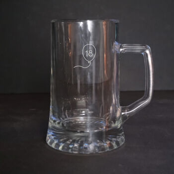Personalised 18th Birthday Gift Balloon Stein Glass, 2 of 5