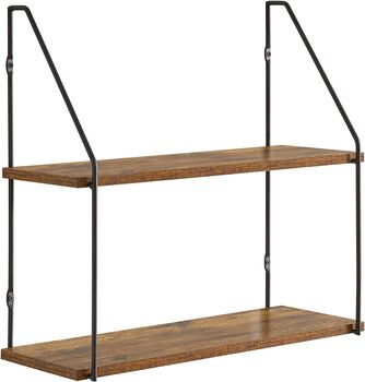 Two Tier Industrial Mounted Storage Shelves, 7 of 8