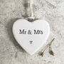 Mr And Mrs Ceramic Heart Wedding Token Gift, thumbnail 1 of 2