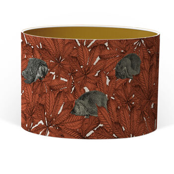 A Prickle Of Hedgehogs Lampshade Red, 4 of 6