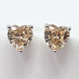 Citrine Heart Sterling Silver Stud Gemstone Earrings, thumbnail 1 of 5