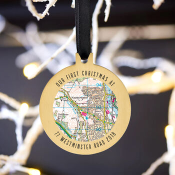 Location Map Hanging Christmas Tree Decoration, 2 of 6