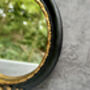20cm Black And Gold Decorative Wall Mirror – Floral Motif, thumbnail 8 of 10
