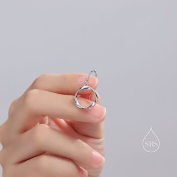 Mobius Hoop Drop Hook Earrings In Sterling Silver, 2 of 10