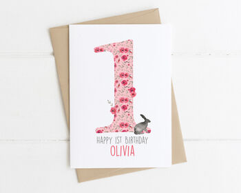 Personalised Children's Birthday Card Pink Floral, 5 of 8