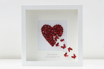 Ruby Wedding Anniversary Framed 3D Butterfly Heart, 10 of 10