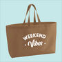 Weekend Vibes Premium Canvas Oversized Tote Bag, thumbnail 6 of 7