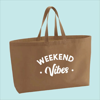 Weekend Vibes Premium Canvas Oversized Tote Bag, 6 of 7