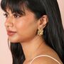 Stainless Steel Molten Rectangular Stud Earrings In Gold, thumbnail 3 of 4