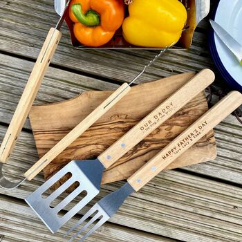 Personalised Wooden BBQ Tool Set, 2 of 4