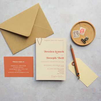 Jessica Modern Typography Wedding Invitation, 2 of 2