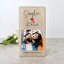 Personalised Couples Names Heart Wooden Tea Light Holder 10cm, thumbnail 3 of 5