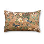Luxury Super Soft Velvet Cushion Wild Rose Birds Gold, thumbnail 4 of 4