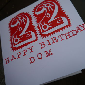 Personalised Name And Age Handprinted Birthday Card, 2 of 2