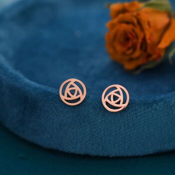 Mackintosh Rose Stud Earrings In Sterling Silver, 7 of 11