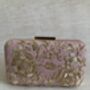 Pink Handcrafted Raw Silk Rectangular Clutch, thumbnail 4 of 10