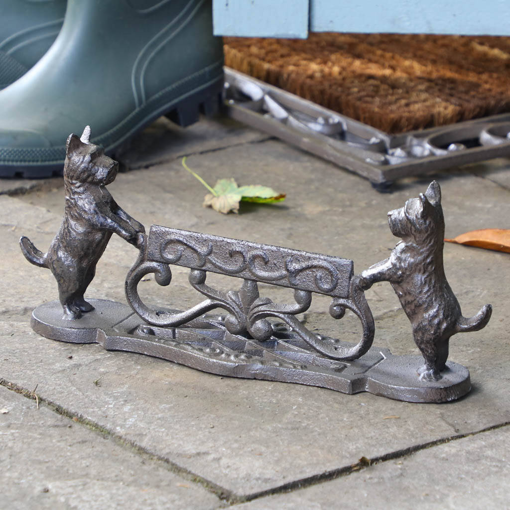 Cast Iron Westie Garden Boot Scraper By Dibor