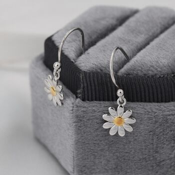 Little Daisy Flower Drop Hook Earrings, 3 of 11