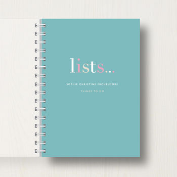 Personalised 'Lists' Journal Or Notebook, 8 of 10
