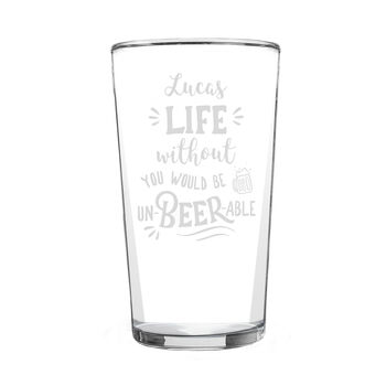 Personalised Un Beer Able Pint Glass Gift Boxed, 4 of 4