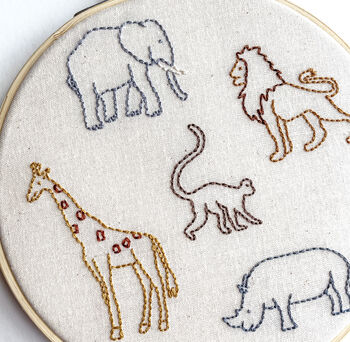 Safari Animal Hand Embroidery Decoration, 3 of 3