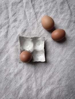 Handmade Speckled Ceramic Egg Holder, 3 of 4