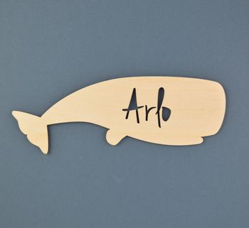 Personalised Whale Bedroom Door Name Sign, 3 of 8