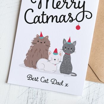 Personalised Cat Portrait Christmas Card, 3 of 5