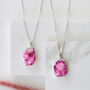 Long Length 925 Silver Raw Fuchsia Pink Agate Necklace, thumbnail 1 of 7